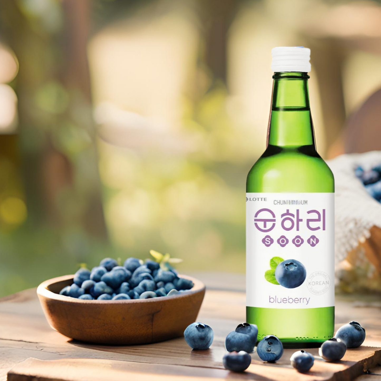 Soju Soonhari Blueberry Caja con 20 piezas de 360 ml c/u