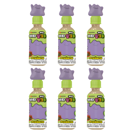 PACK DE 6 PIEZAS VITAMIN DITTO POKEMON SABOR MANZANA 220ml c/u.
